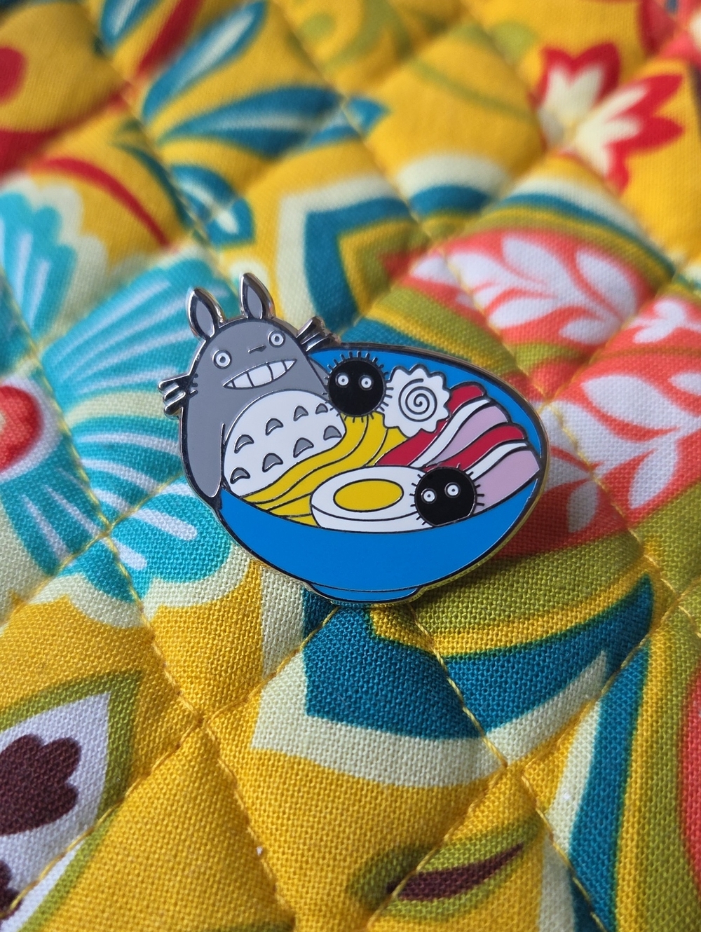 Studio Ghibli Totoro Ramen Enamel Pin - Gray & Blue Kids Jewelry